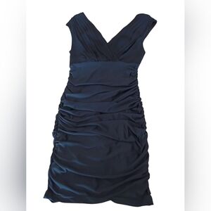 Bebe Black Women's Ruched Evening Formal Dress SZ S